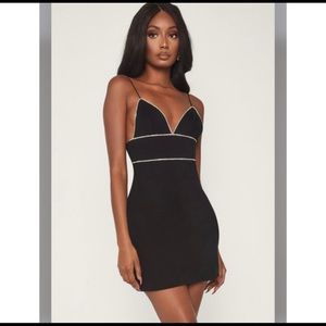 Meshki Iyana diamante trim mini dress